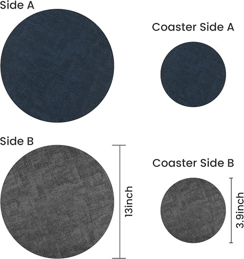 13-Inch Faux Leather Round Placemats Set of 12, Waterproof Anti-Slip Dual Sided - Image 2