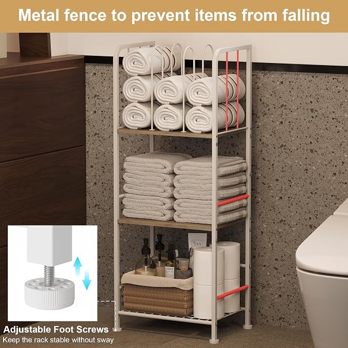 Towel Rack Free Standing 3-Tier M-Shaped Detachable Dividers, Durable Metal - Image 5