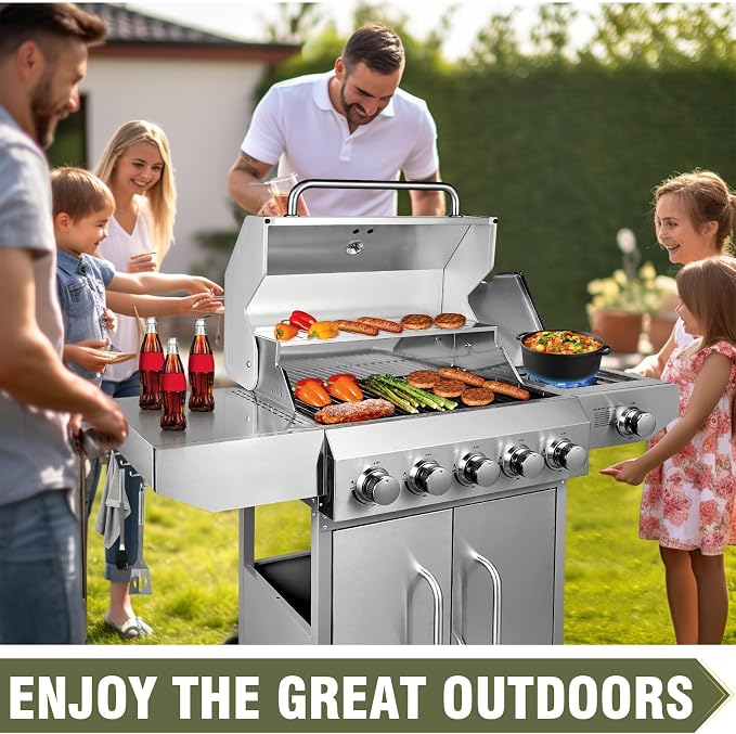 BESTFIRE 68, 000 BTU 5+1 Burner Propane Grill - Image 7
