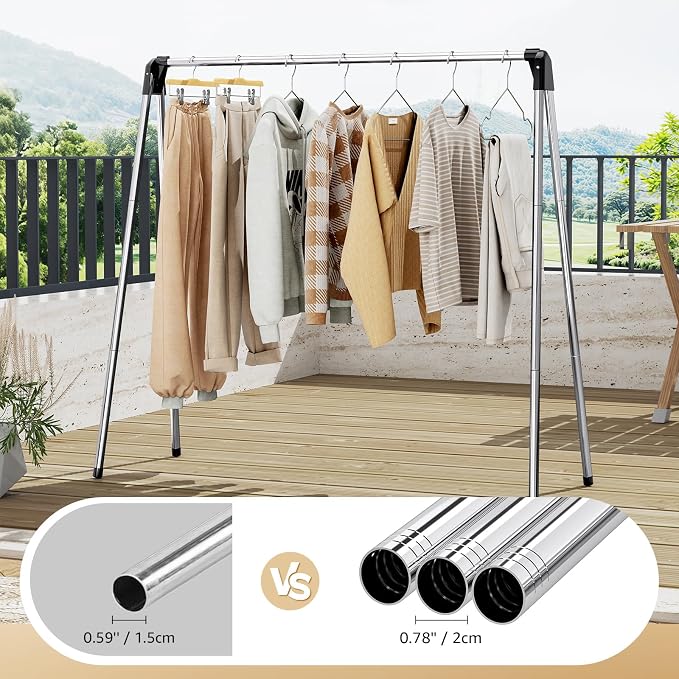 Clothes Drying Rack, Foldable Drying Rack Clothing, Stainless Steel Laundry Rack - Image 4