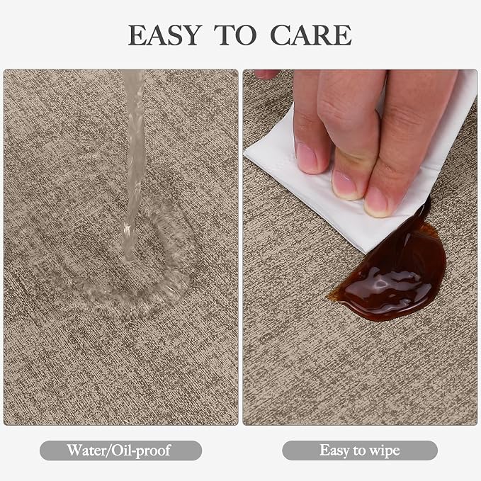 Faux Leather Heat Resistant Placemats Set of 6 – Waterproof Oilproof Wipeable - Image 3