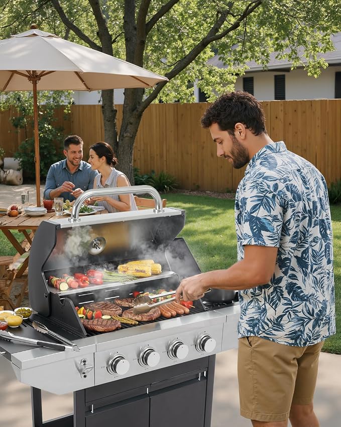 4-Burner Propane Gas BBQ Grill - Image 2