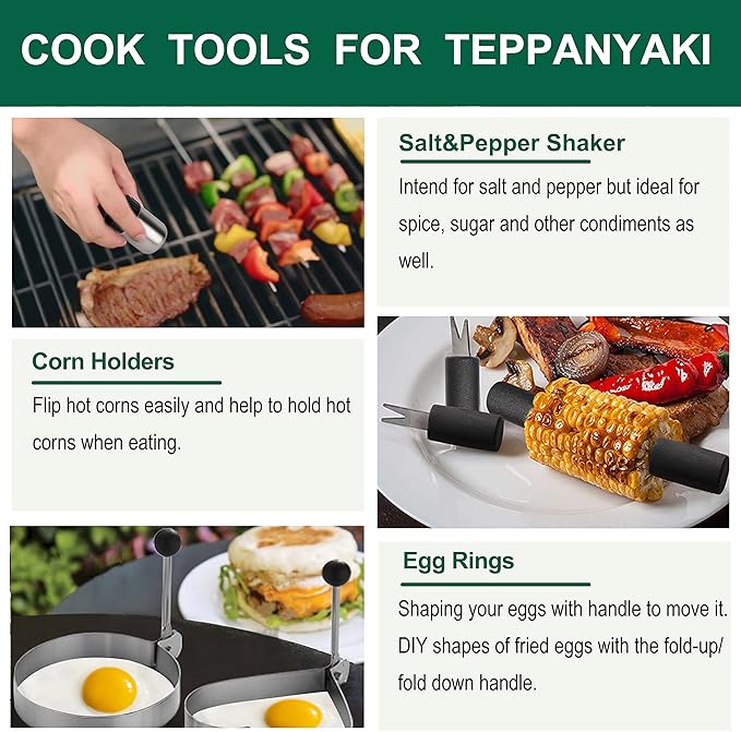 Barbecue Tool Sets: 46-Piece Griddle Kit with Stainless Steel Basting Dome