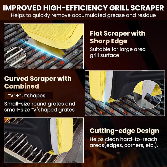 Steam Grill Scruber Brush for Outdoor Sponge Grill-Steam Grill Cheaning Scraper - Image 3