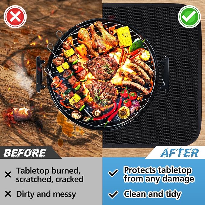 15 x 18in Fireproof Grill Mat for Outdoor Grill - 2mm Thickened Heat Resistant - Image 3