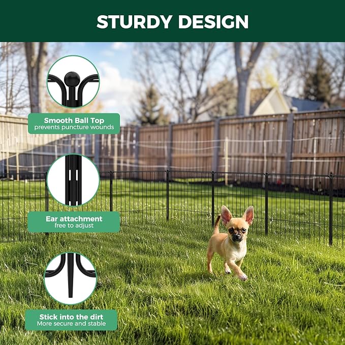 FXW Decorative Garden Fence for Yard - 20in x 44.4ft 24 Panels - Metal Fencing - Image 2