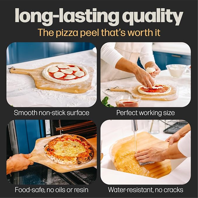 HANS GRILL Wooden Pizza Peel 12 Inch - Image 7