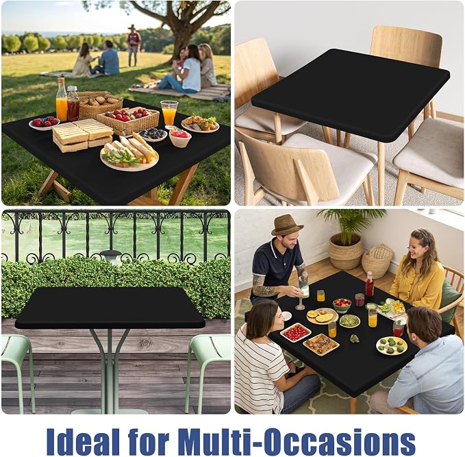 Spandex Square Table Cloth 6 Pack, Elastic Fitted Tablecloths - Image 9