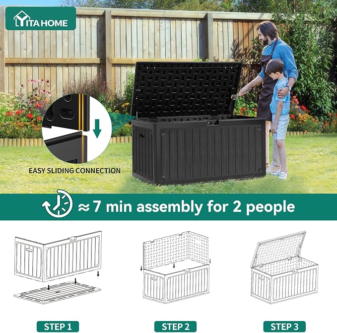 YITAHOME 90 Gallon Double-Wall Deck Box - Image 9