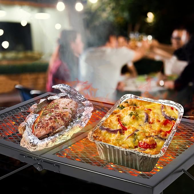 Large Folding Campfire Grill Grate, Portable Heavy Duty Steel Over Fire Camp - Image 8