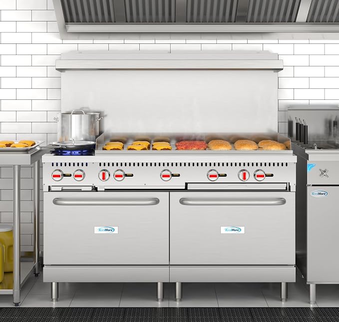 KoolMore 60 in. Double Oven Commercial Cooking Range - Image 3