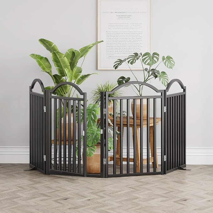 UDD Metal Folding Dog Gate Indoor 96" Extra Wide, Freestanding No Drilling Pet - Image 5