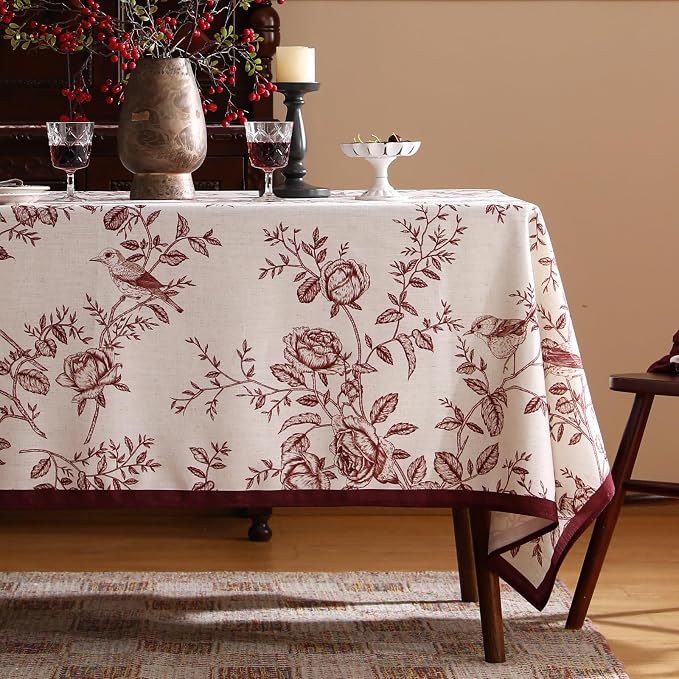 ISAENNE Designer Vintage Linen Table Cloth - Image 2