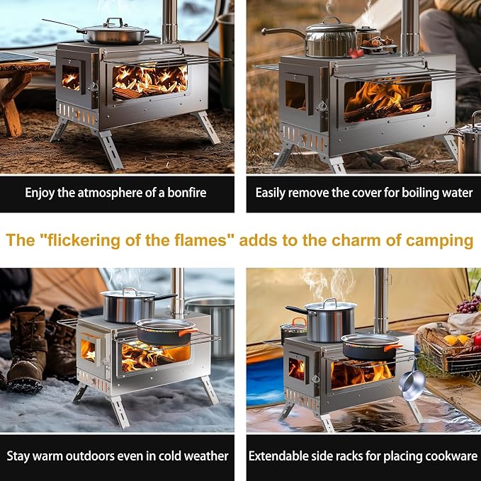 Hot Tent Stove, unho Wood Burning Stove, Portable Wood Stove - Image 7