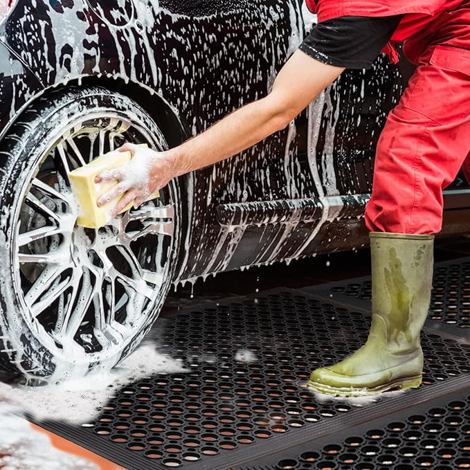 Anti Fatigue Rubber Floor Mats Restaurant Kitchen Rubber Drainage Mat Out Door - Image 5