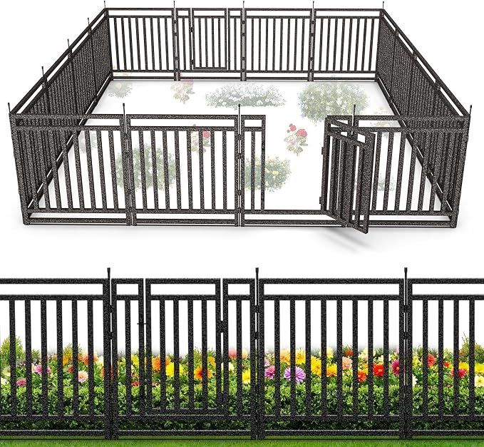Garden Fence 40in x 36ft, 14 Panels + 2 Gates, Durable Outdoor Yard Barrier by Petorldog
