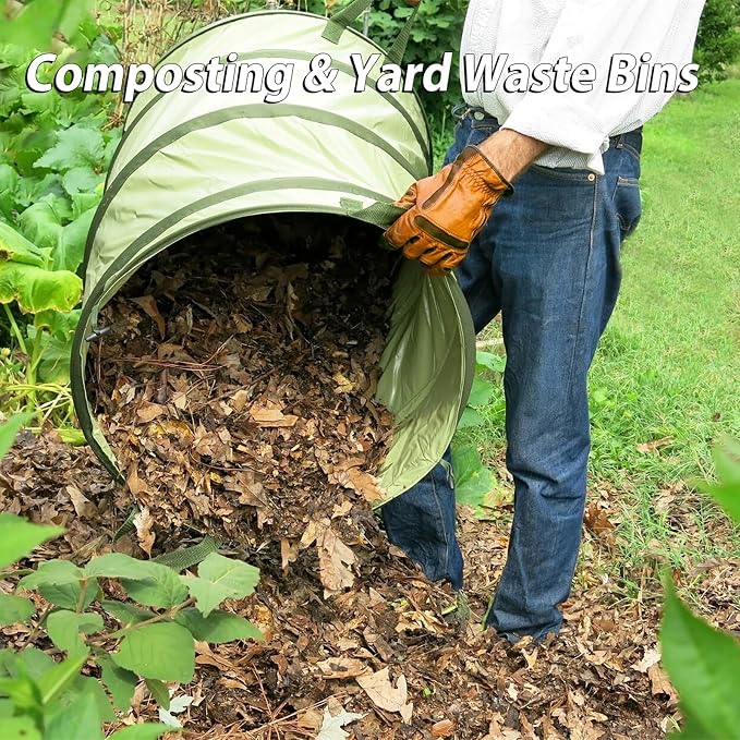 YUDI & GARDEN 45 Gallon Hard Bottom Collapsible Garden Bag, Collapsible Trash - Image 8