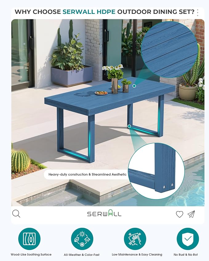 SERWALL HDPE Outdoor Dining Set - Image 3