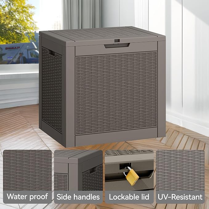 KAMABOKO 30 Gallon Outdoor Storage Box, Resin Deck Boxes Indoor and outdoor - Image 4