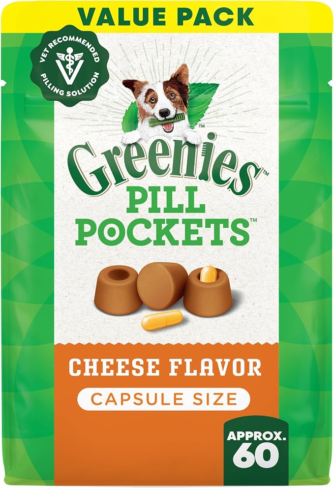 Greenies Pill Pockets for Dogs, Large Size Soft Dog Treats, Cheese Flavor by GREENIES