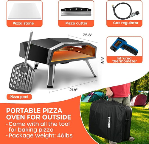 16" Outdoor Gas Pizza Oven, 80-Second Countertop Pizza Maker | - Image 2