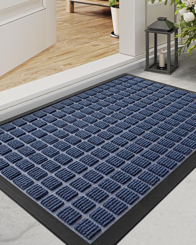 DEXI Front Door Mat Outside Entrance, 17x29 Rubber Entry Doormat Heavy Duty by DEXI