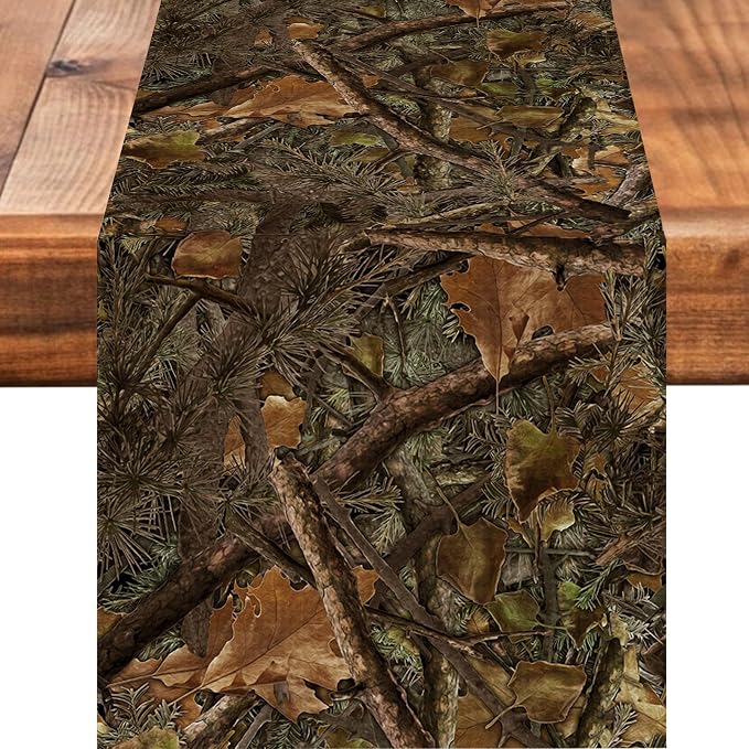 Camo Table Runner Seasonal Spring Fall Kitchen Dining Linen Table Decoration by Worltoldb