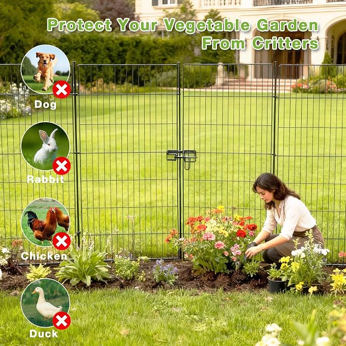 10 Panels No Dig Decorative Outdoor Garden Fence - Image 6