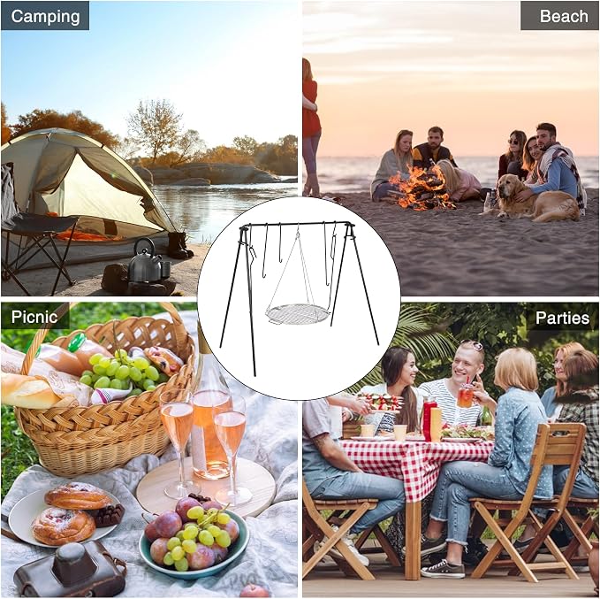 REDCAMP Swing Campfire Grill Stand - Image 8