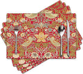 Strawberry Thief Red Placemats by Unknown