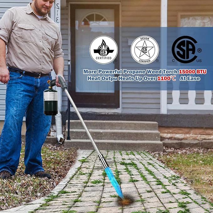 BLUEFIRE 32" Propane Weed Torch, Lightweight Flamethrower - Image 4