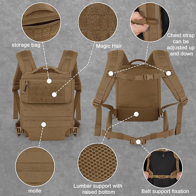 PETAC GEAR Upgraded Weighted Backpack Rucking Backpack - Image 2
