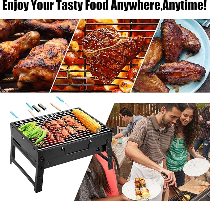 Uten Charcoal Grill, BBQ Grill Folding Portable Lightweight smoker Grill - Image 4