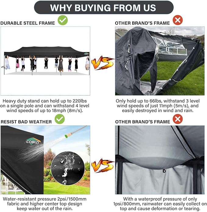 COBIZI 10x30 Pop up Canopy Tent 10x30 Canopy - Image 2