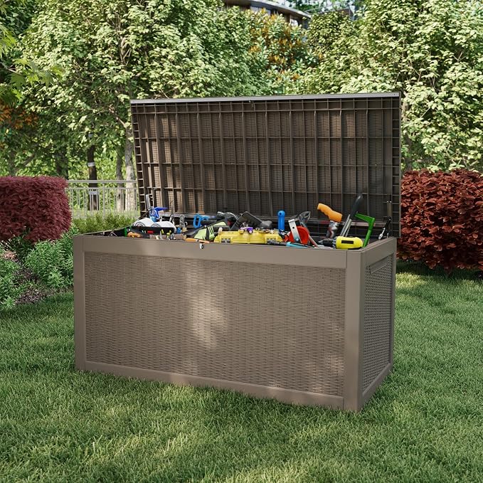 EasyUp 320 Gallon Outdoor Storage Box Waterproof, UV Resistant Resin Deck Box - Image 6