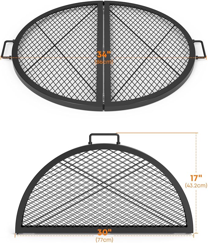 Stanbroil X-Marks Fire Pit Cooking Grate, Foldable Round Grill Grate - Image 2
