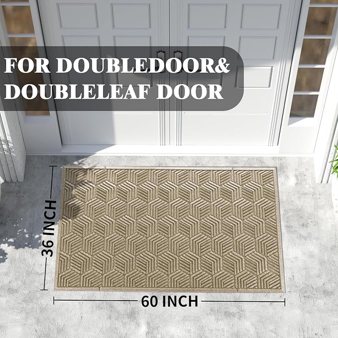 Yimobra Extra Large Door Mat 60x32, All-Season Waterproof Outdoor Mats - Image 2
