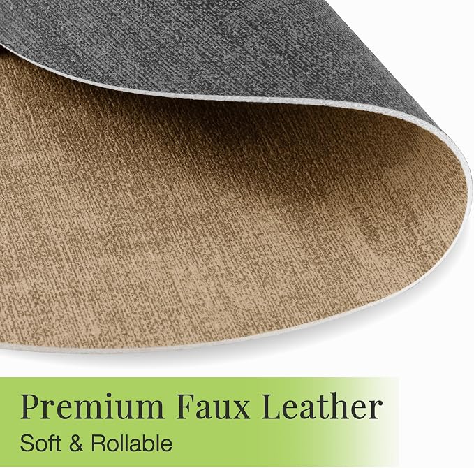 13-Inch Faux Leather Round Placemats Set of 4, Waterproof Anti-Slip Dual Sided - Image 4