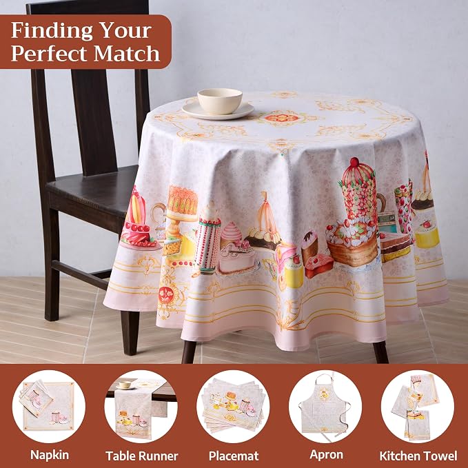 Maison d'Hermine Premium Table Cloth Round Table 100% Cotton 70 Inches - Image 7