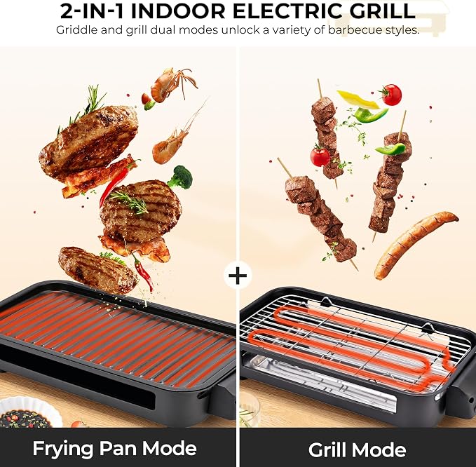 Pukomc Electric Indoor Grill, 2 in 1 Indoor Grills - Image 3