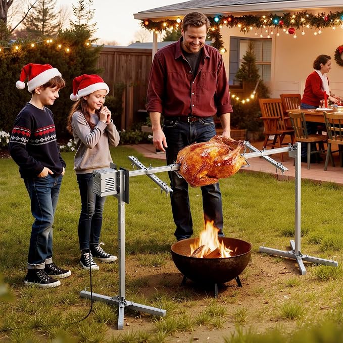 VEVOR Rotisserie Grill, 56in Electric Rotisserie Grill Kit 8 Level Height - Image 8