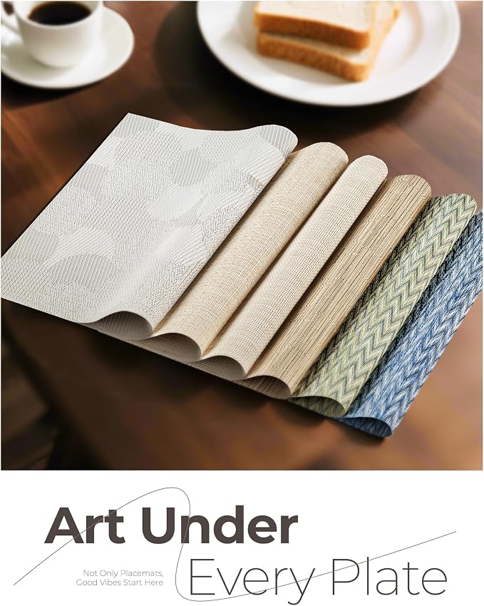Leetaltree Beige White Placemats Set of 24 - Image 8