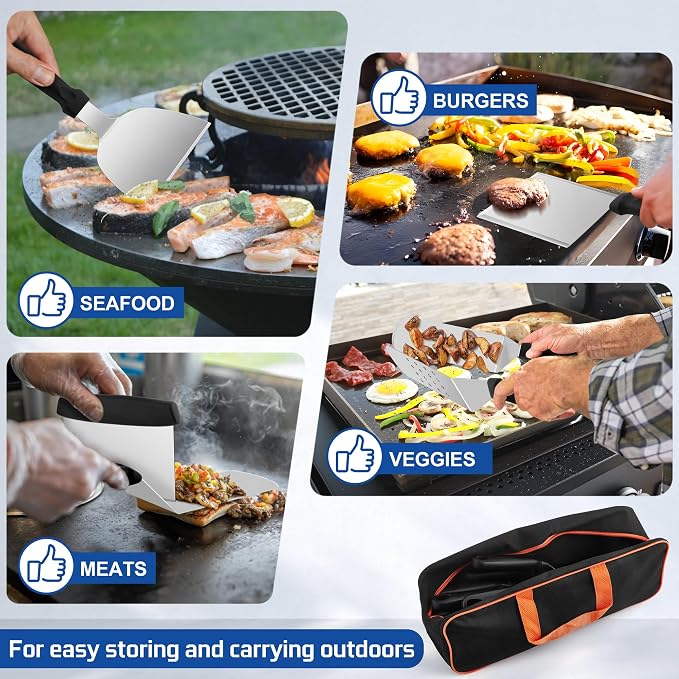 26 PCS Griddle Accessories Kit, HaSteeL Stainless Steel Flat Top Grilling Tools - Image 6