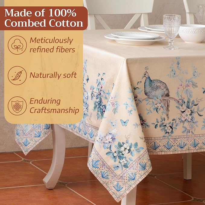 Maison d' Hermine Premium Table Cloth Rectangle Table 100% Combed Cotton 120 x - Image 4