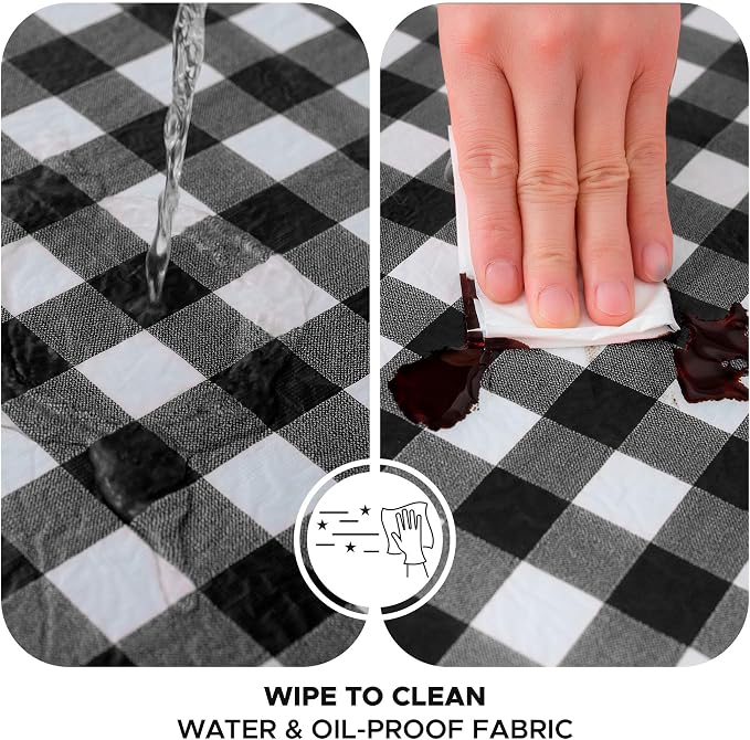 Nasitos 2 Pack Checkered Round Tablecloth 60 Inch-Waterproof Oil & Spill Proof - Image 2