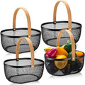 Maxcheck 4 Pcs Oval Metal Wire Storage Basket by Maxcheck