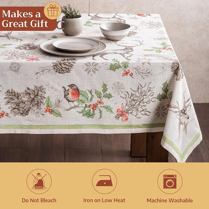 Maison d' Hermine Table Cloth Rectangle Table 100% Cotton 60 x 90 Inches Fall - Image 5