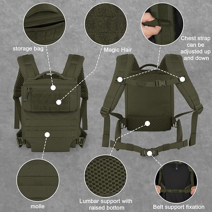 PETAC GEAR Upgraded Weighted Backpack Rucking Backpack - Image 2