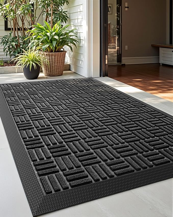 DEXI Front Door Mat Outside Entrance, Rubber Entry Doormat Heavy Duty, Welcome by DEXI