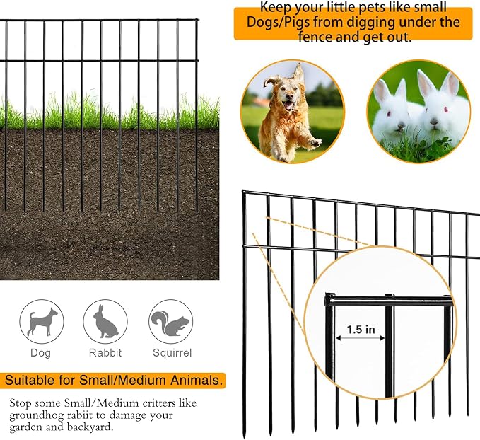 Adavin Small or Medium Animal Barrier Fence 10 Pack 24 in X 15 in Underground - Image 2